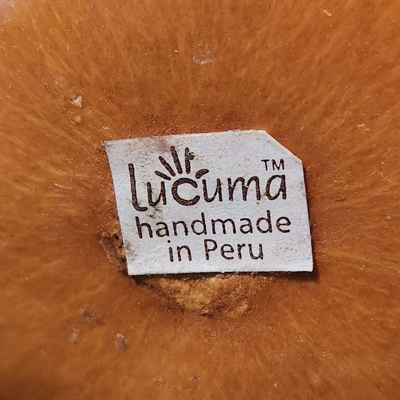 Lu Cuma Handmade In Peru Gourd Ornament Flowers Butterflys Browns EUC - Picture 6 of 8